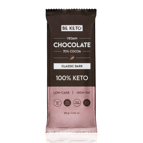 Vegan Keto Chocolate MCT Oil Classic Dark 80g Beketo