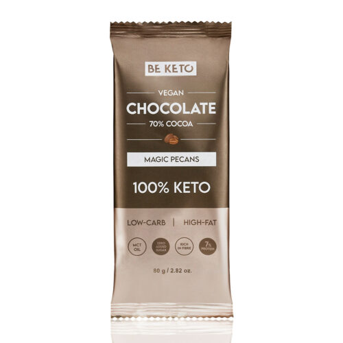 Vegan Keto Chocolate MCT Oil Magic Pecans 80g BeKeto