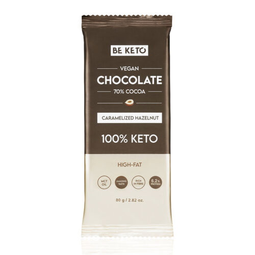 Vegan Keto Chocolate MCT Oil Caramelized Hazelnut 80g Beketo