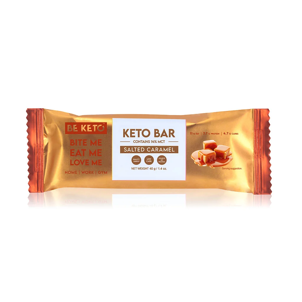Keto-bar – Sjokoladetrukket Salt Karamell 40 g
